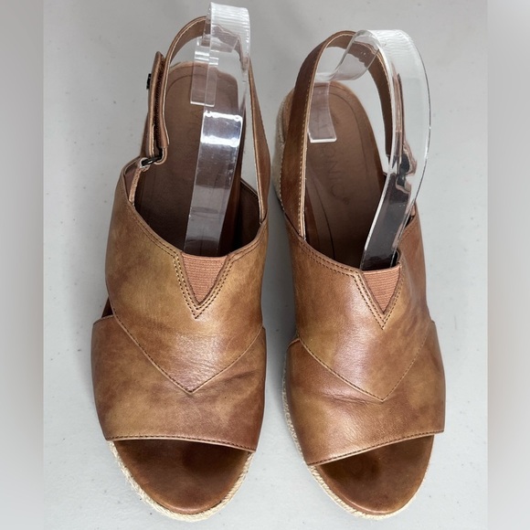 Vionic Zamar Sz 9 Leather Espadrille Wedge Sandals - Picture 4 of 12